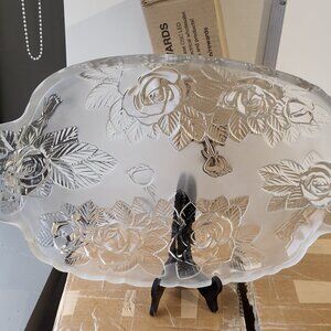 Mikasa Winter Rose Oblong Platter Studio Nova Frosted Rose Pattern w/Handles 15"